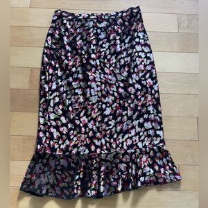 NWT Anthropologie Eva Franco Velvet Ruffle Midi Skirt | Size 6